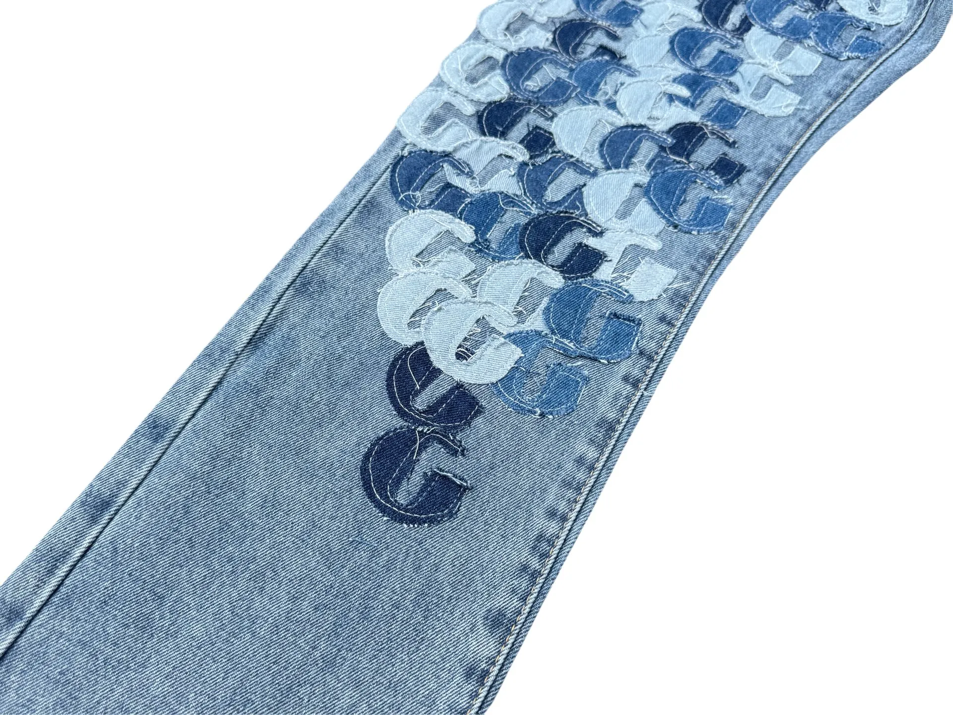 P286💰G77 GALLERY DEPT.G letter patch pudding 5001 denim washed and distressed spliced jeans -Original purchase and pattern making to truly restore the ultimate vintage texture -Original hardware accessories, washed and other elevators, QR code analysis are all purchased from the original factory, high degree of restoration, you are welcome to compare the products~ -Three-dimensional version, loose and comfortable, not picky about the figure, taller and slimmer, factory Seiko, original factory quality control, same style for men and women, can be matched with couples Versatile recommendation: must-have jeans for all seasons Color: blue Size: S-XXL (28-36)